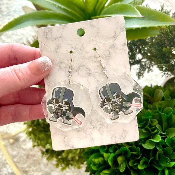 Darth Vader Acrylic Earrings - Picture 2 of 4